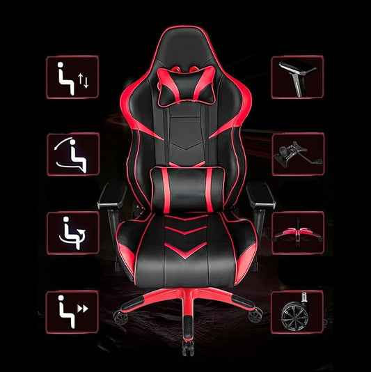 Gaming Chair with Lumbar Support and Adjustable Armrests