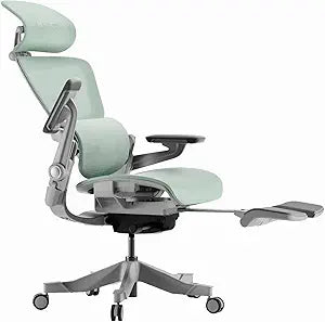 Adjustable Mesh Office Chair – High Back with Lumbar Support, Headrest & Leg Rest