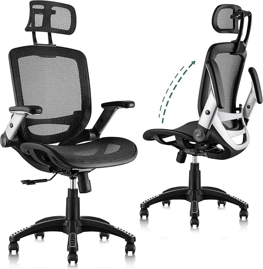 Mesh Office Chair – Ergonomic Desk Chair with Lumbar Support and Headrest